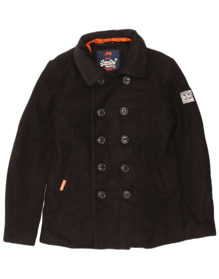 Cappotto da marinaio da uomo Superdry UK 40 grande lana nera