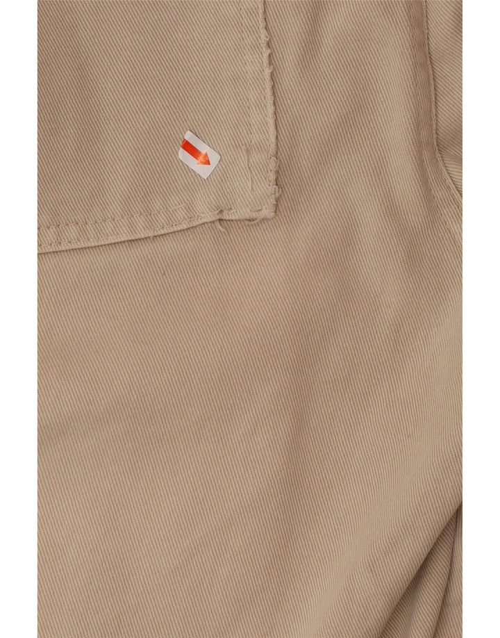 KLIXS Mens Straight Cargo Trousers IT 48 Medium W34 L30 Beige Cotton