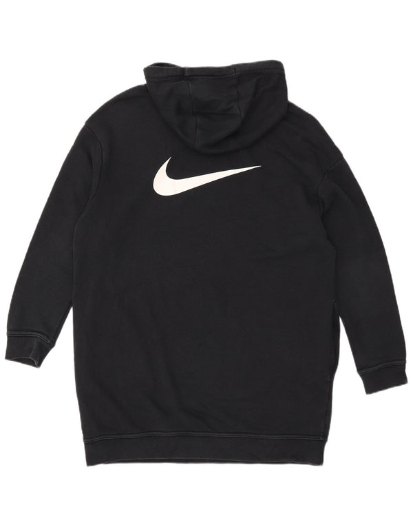 Abito con cappuccio oversize con grafica Nike da donna UK 6 XS cotone nero