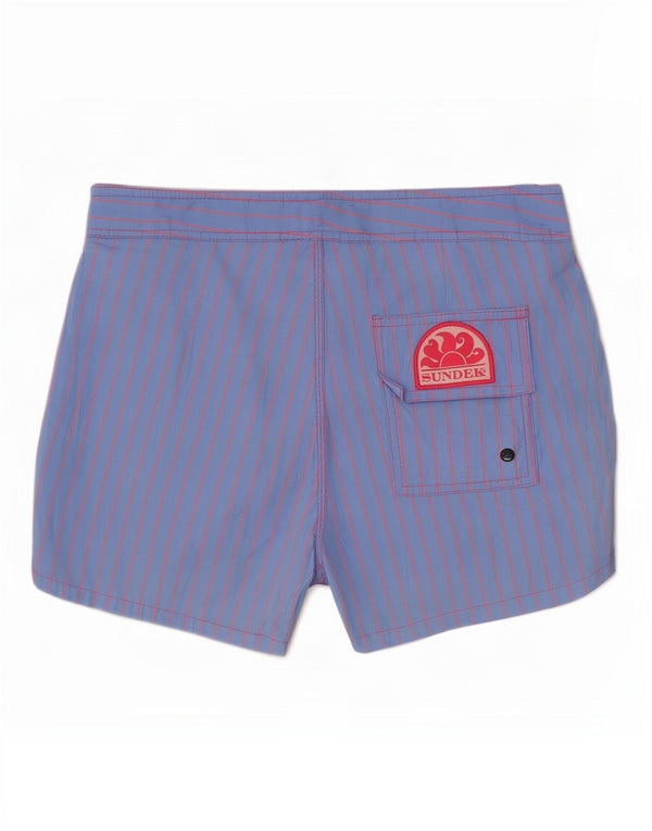 Pantaloncini da bagno da uomo Sundek Poliestere gessato blu medio
