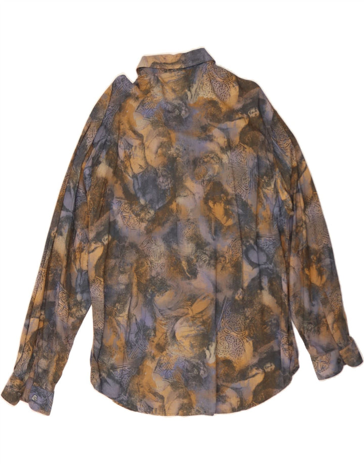 CRIVER Mens Abstract Pattern Shirt XL Multicoloured Viscose Vintage Criver and Second-Hand Criver from Messina Hembry 