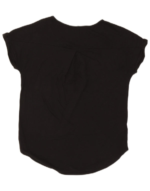 T-shirt oversize da donna EDDIE BAUER UK 6 XS cotone nero