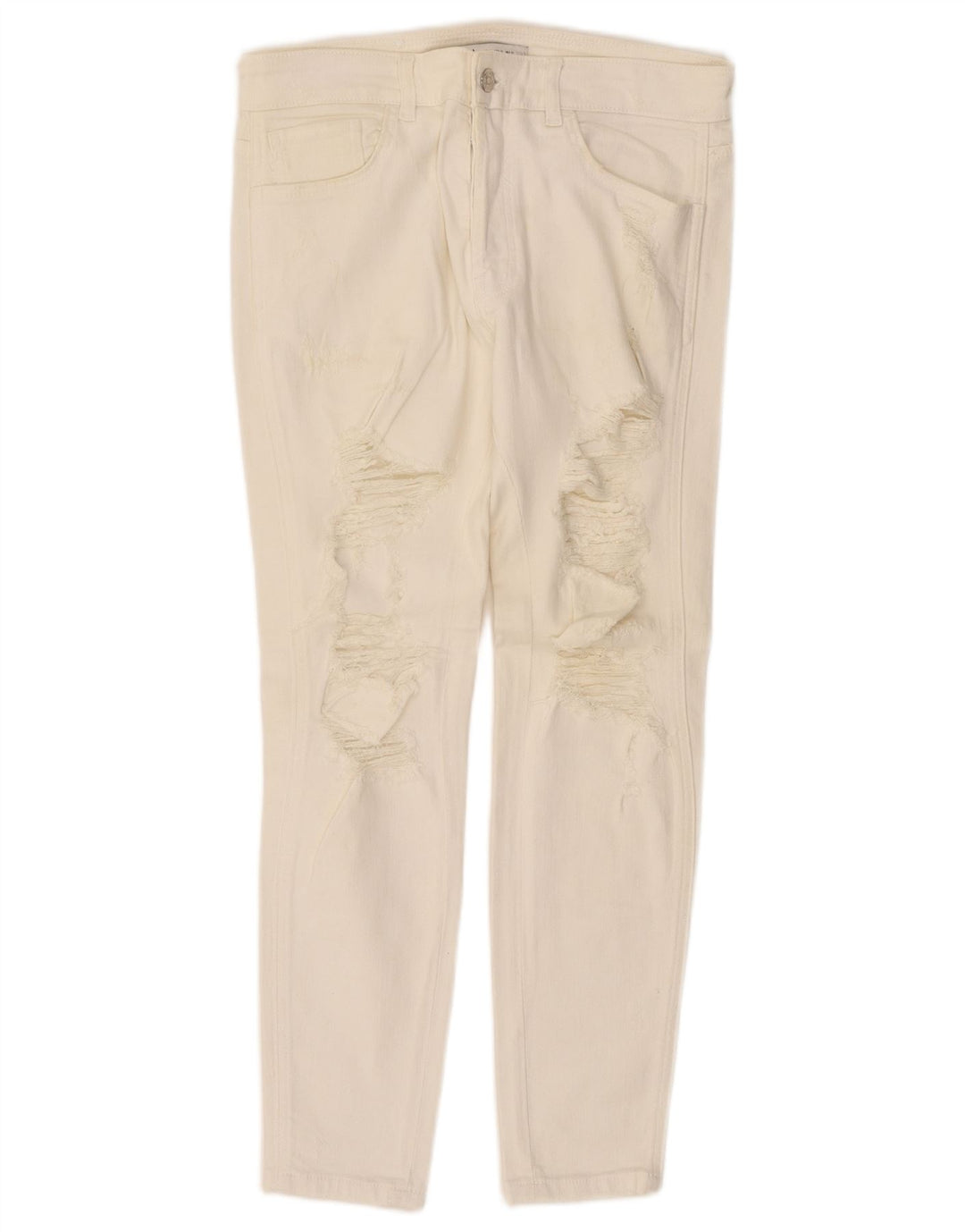 Jeans slim invecchiati da uomo Zara EU 40 medio W31 L27 bianco sporco
