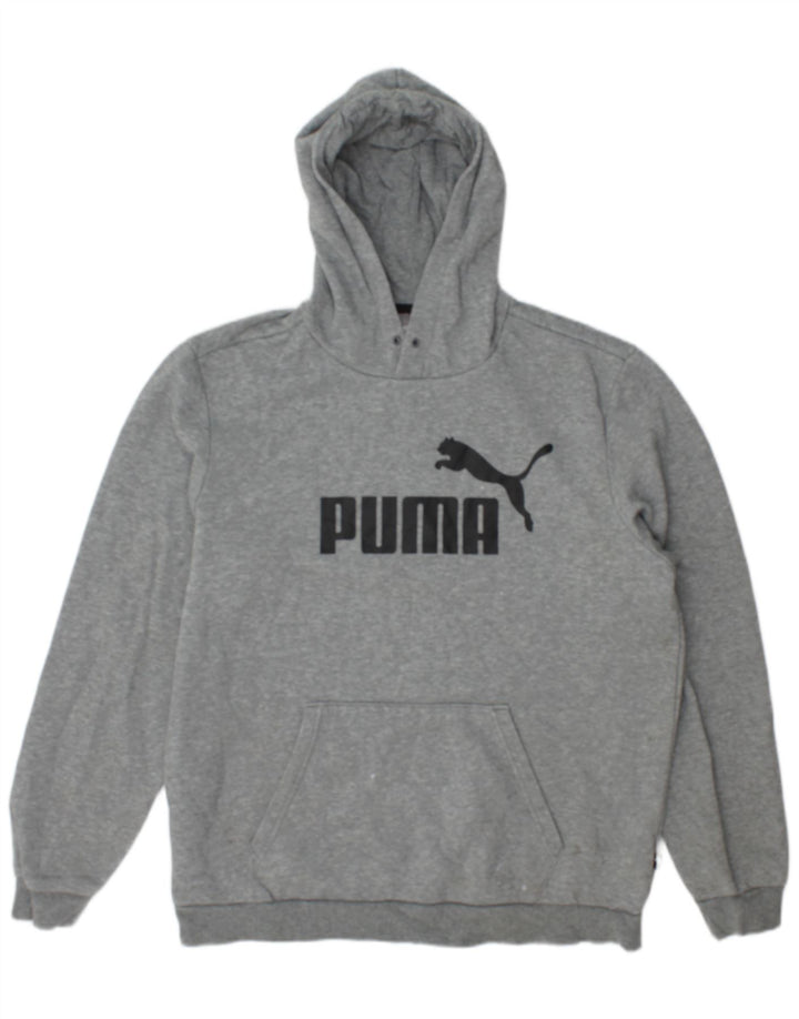Felpa con cappuccio grafica da uomo Puma Large in cotone grigio