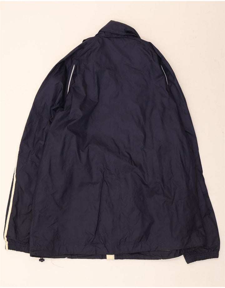 Giacca a vento con cappuccio da uomo Adidas UK 42 XL poliestere blu navy