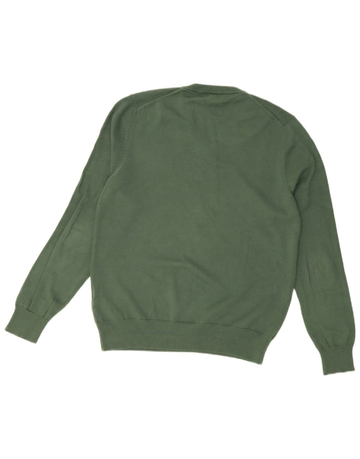 Maglione da uomo con scollo a V Marks & Spencer in cotone verde medio