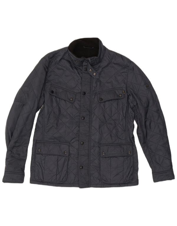 BARBOUR Giacca trapuntata da uomo UK 40 Large Blu Navy in poliammide