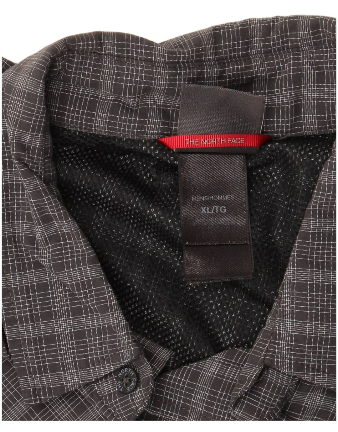 THE NORTH FACE Camicia a maniche corte da uomo XL Nylon a quadri grigio