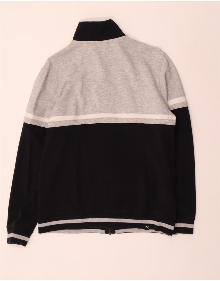 Giacca da ginnastica da uomo PUMA piccola in cotone color block grigio