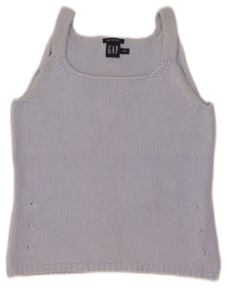 Canottiera corta in maglia da donna Gap UK 8 piccola in cotone blu