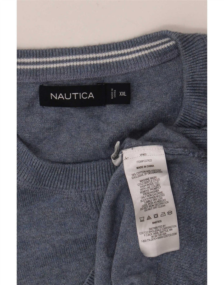 Maglione maglione girocollo da uomo Nautica 2XL cotone blu