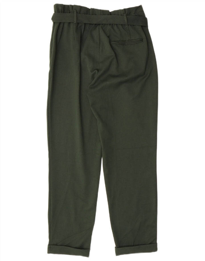 Pantaloni casual con pegging ZARA da donna medi W28 L27 poliestere verde