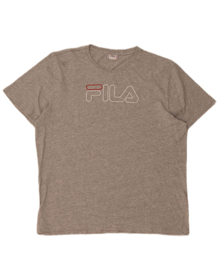 T-shirt grafica da uomo Fila Top grande grigio chiazzato