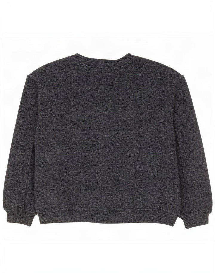 Maglione cardigan ampio da uomo basic in lana d'agnello grigio medio