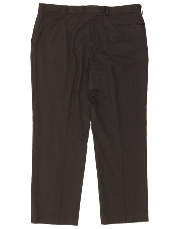 Pantaloni da abito dritti da uomo Marks & Spencer W38 L29 poliestere nero