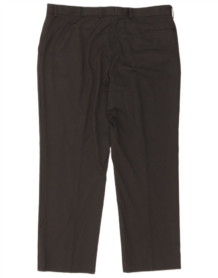 Pantaloni da abito dritti da uomo Marks & Spencer W38 L29 poliestere nero
