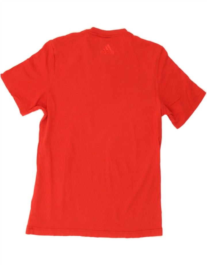 ADIDAS Mens Graphic T-Shirt Top Small Red Cotton Vintage Adidas and Second-Hand Adidas from Messina Hembry 