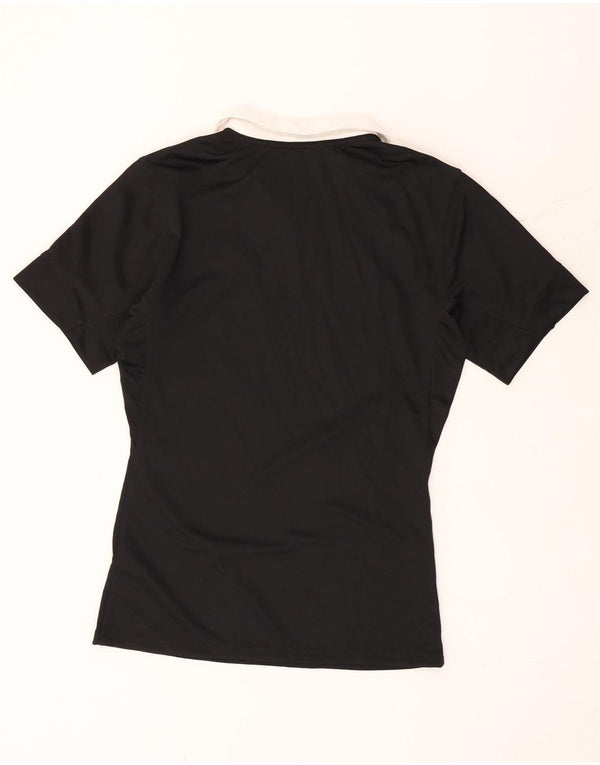 Polo da rugby grafica da donna della Nuova Zelanda Adidas UK 18 XL poliestere nero