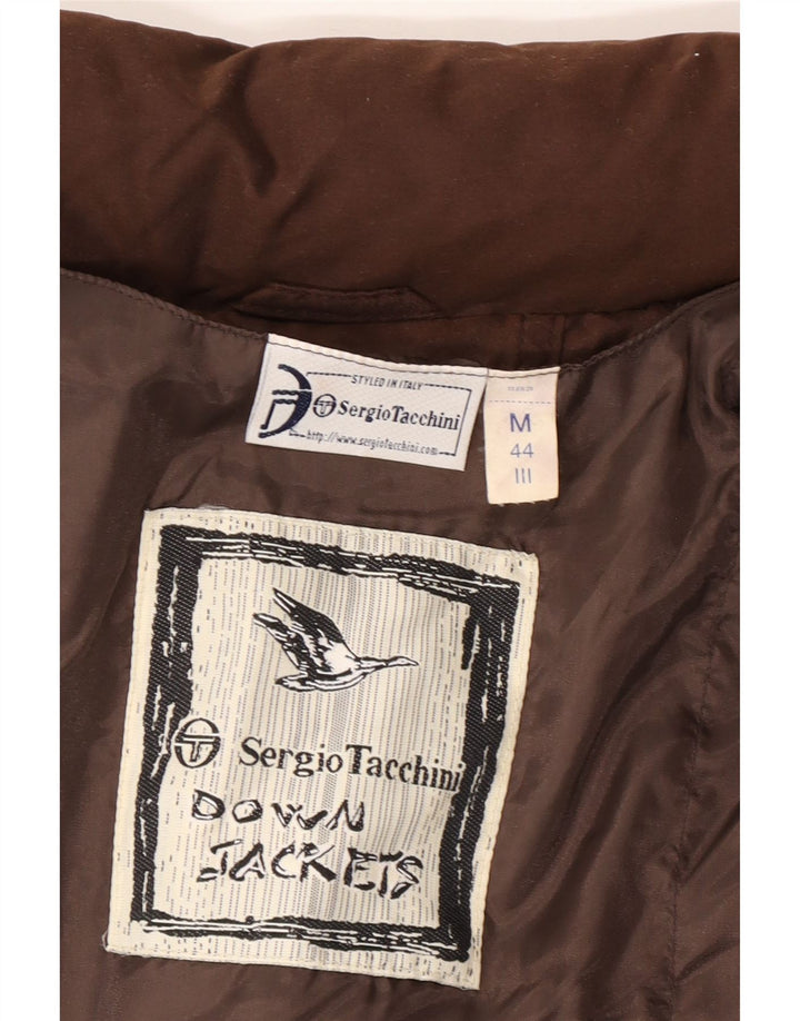 Giacca imbottita vestibilità ampia da donna Sergio Tacchini UK 14 Poliammide marrone medio