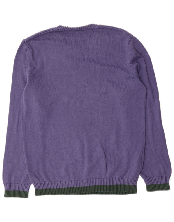 Polo Assn. Maglione maglione girocollo da uomo XL in cotone color block viola