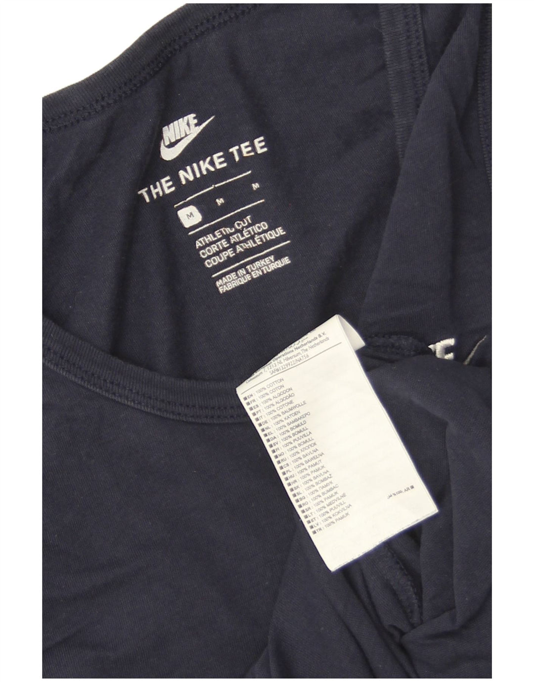 Canotta Nike da uomo dal taglio atletico, cotone medio blu navy