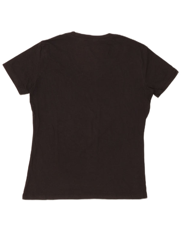CALVIN KLEIN JEANS T-shirt grafica da donna Top UK 20 2XL Nero