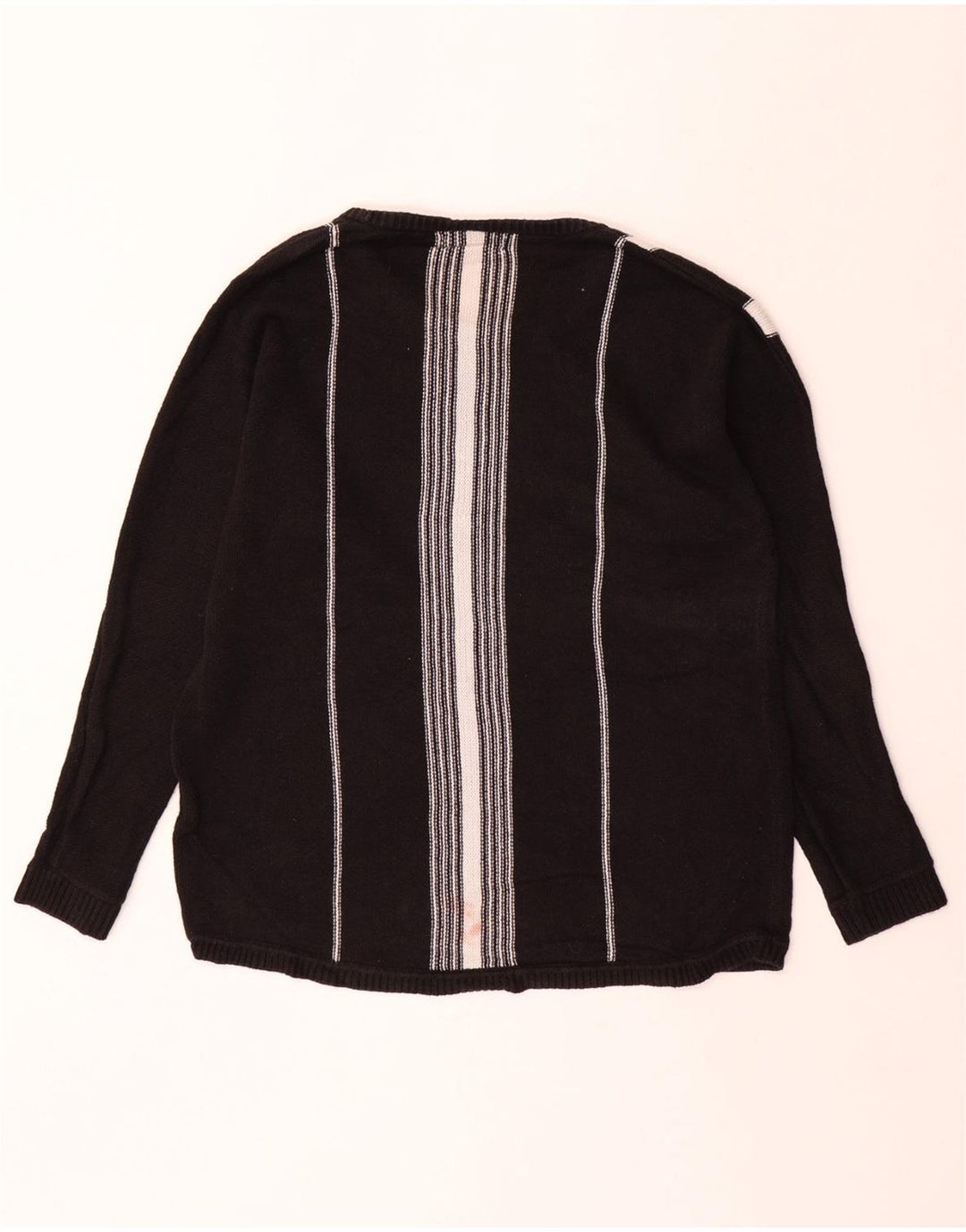 CALVIN KLEIN Maglione da uomo con scollo a barca in cotone a righe nere medie