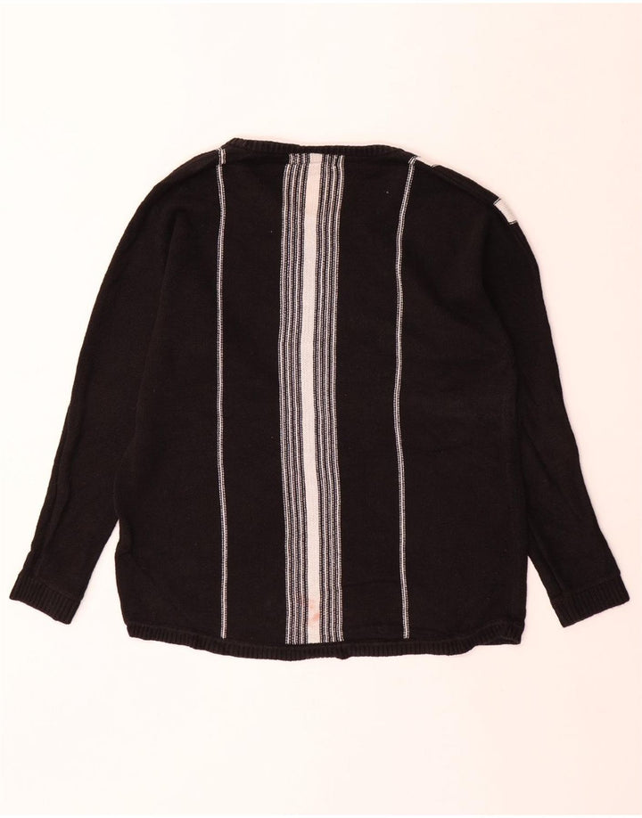 CALVIN KLEIN Maglione da uomo con scollo a barca in cotone a righe nere medie