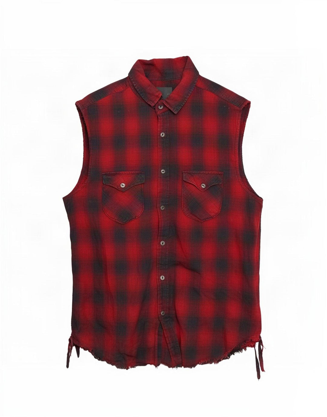 Camicia Zara da uomo senza maniche in flanella vestibilità regolare rosso medio