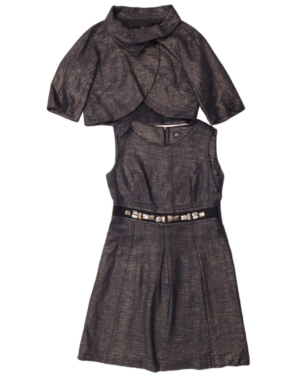 CINZIA ROCCA Set da donna 1 bottone 2 pezzi UK 10 piccolo cotone blu navy