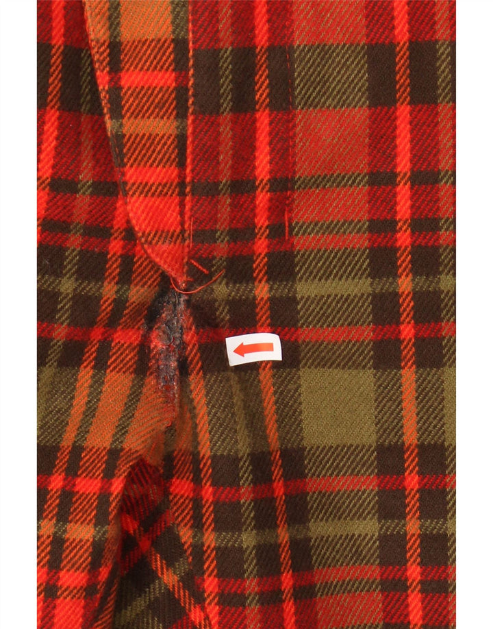Pantaloni giacca a vento bootcut da uomo VINTAGE piccoli W29 L32 acrilico a quadri rossi