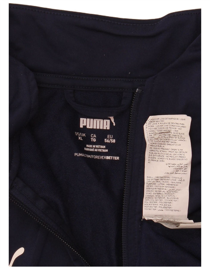 Maglia da tuta da uomo Puma con zip e collo XL in poliestere blu navy