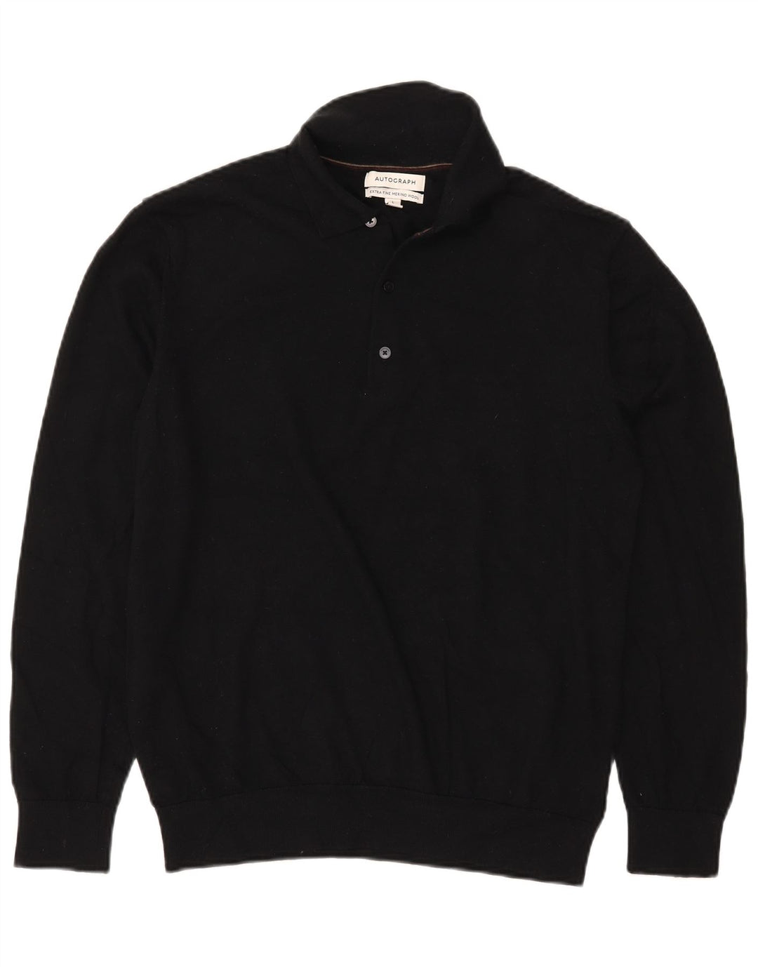 Marks & Spencer Maglione da uomo con collo a polo autografo grande nero