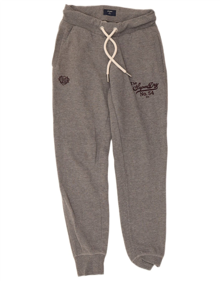 Pantaloni da tuta con grafica da donna SUPERDRY Joggers UK 8 Small Grey Flecked