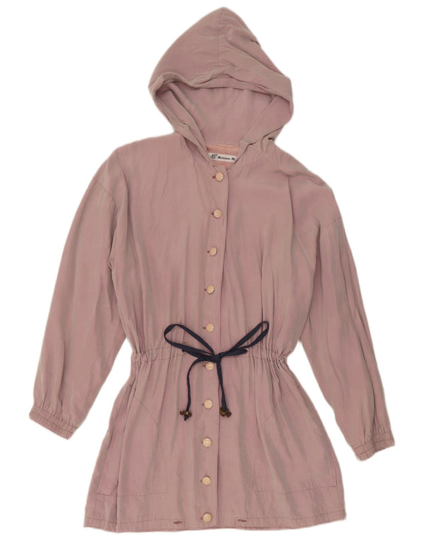 Giacca con cappuccio vintage da donna UK 14 viola medio
