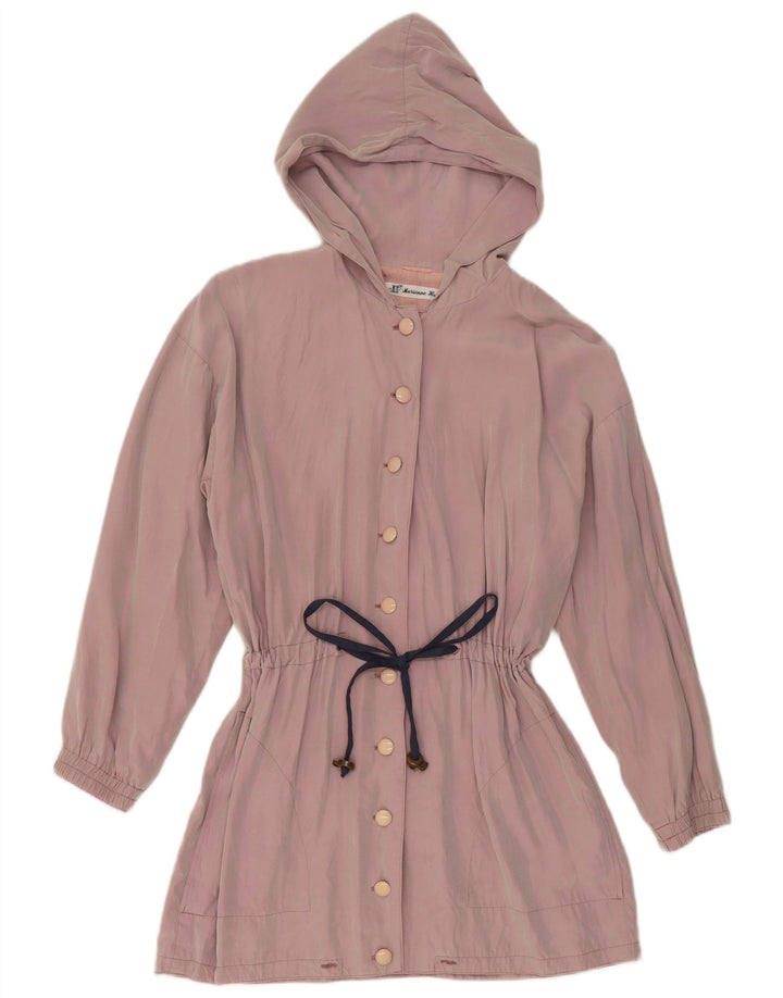 Giacca con cappuccio vintage da donna UK 14 viola medio