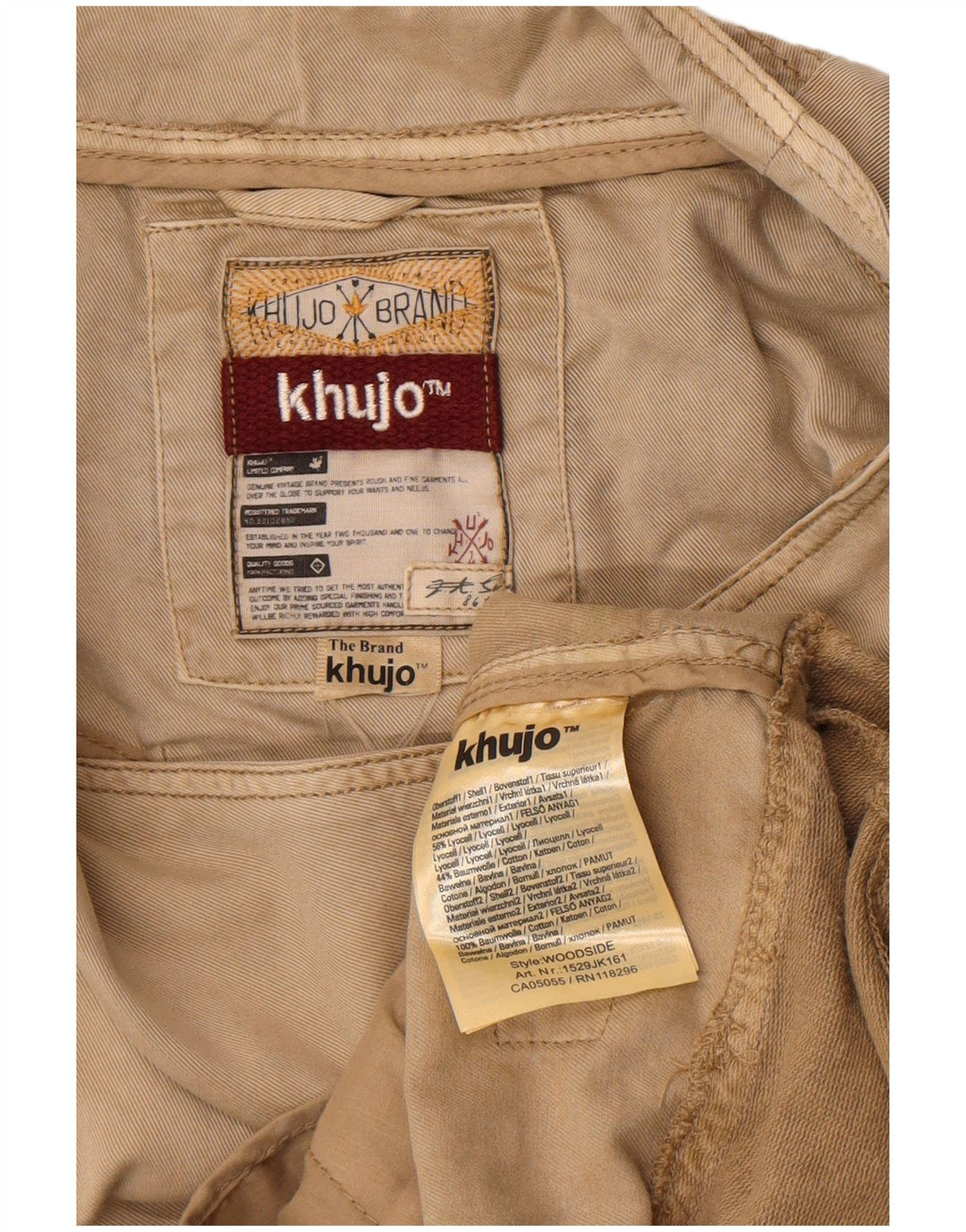 Giacca da motociclista da donna KHUJO UK 14 Lyocell color block beige medio