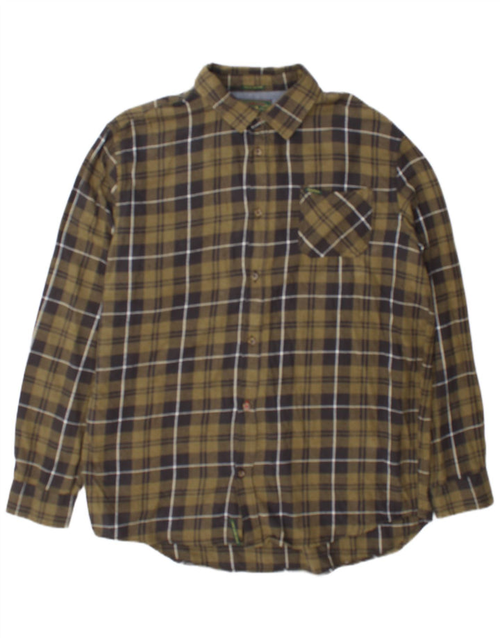 Camicia in flanella da uomo Alcott 2XL cotone a quadri kaki