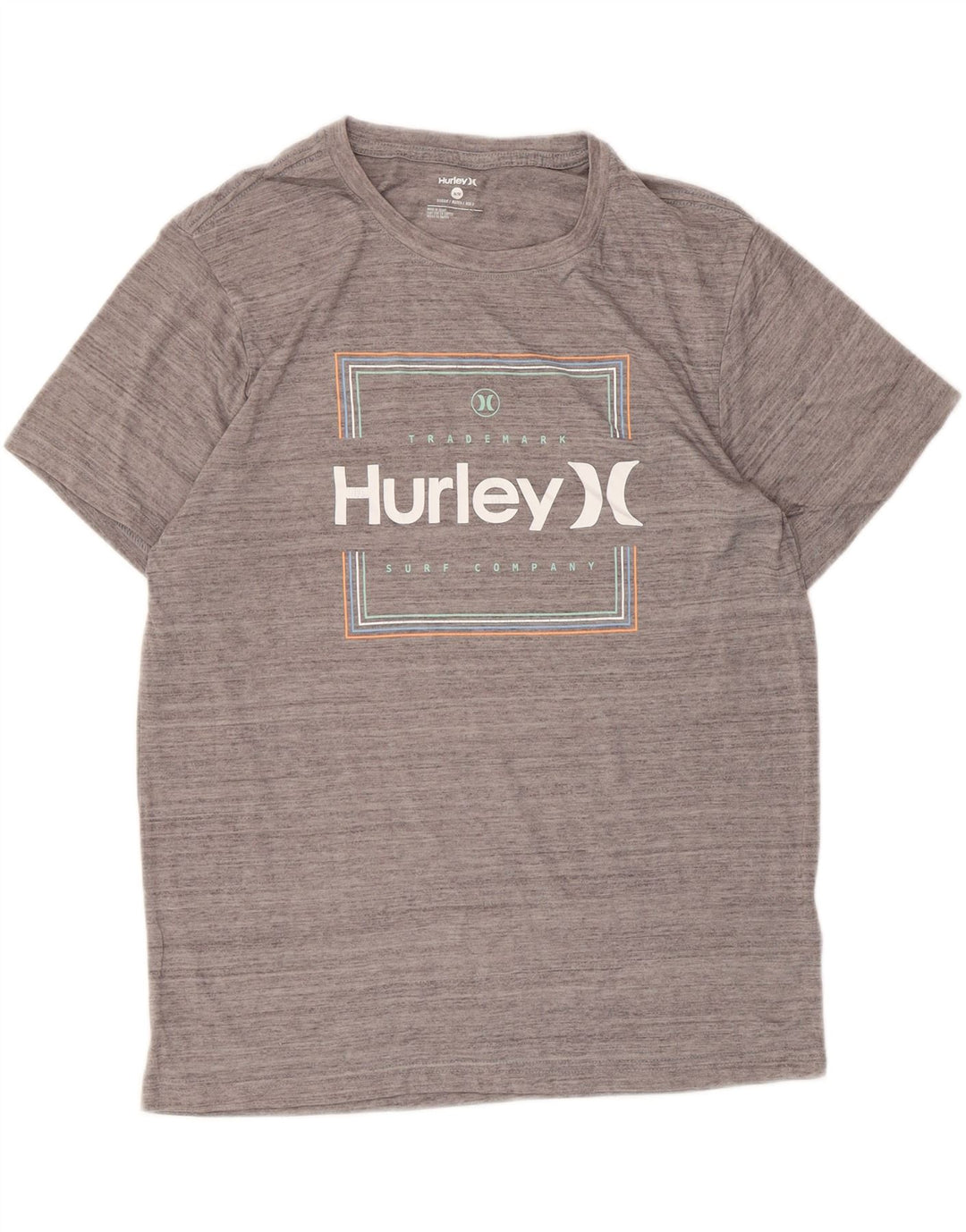 T-shirt grafica da uomo Hurley Top in poliestere grigio medio