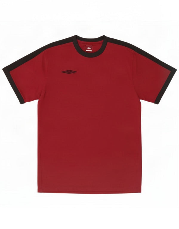 Umbro T-shirt grafica da uomo Top grande rosso in poliestere color block