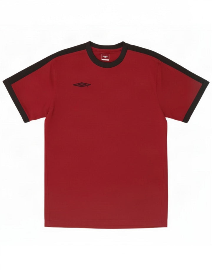 Umbro T-shirt grafica da uomo Top grande rosso in poliestere color block
