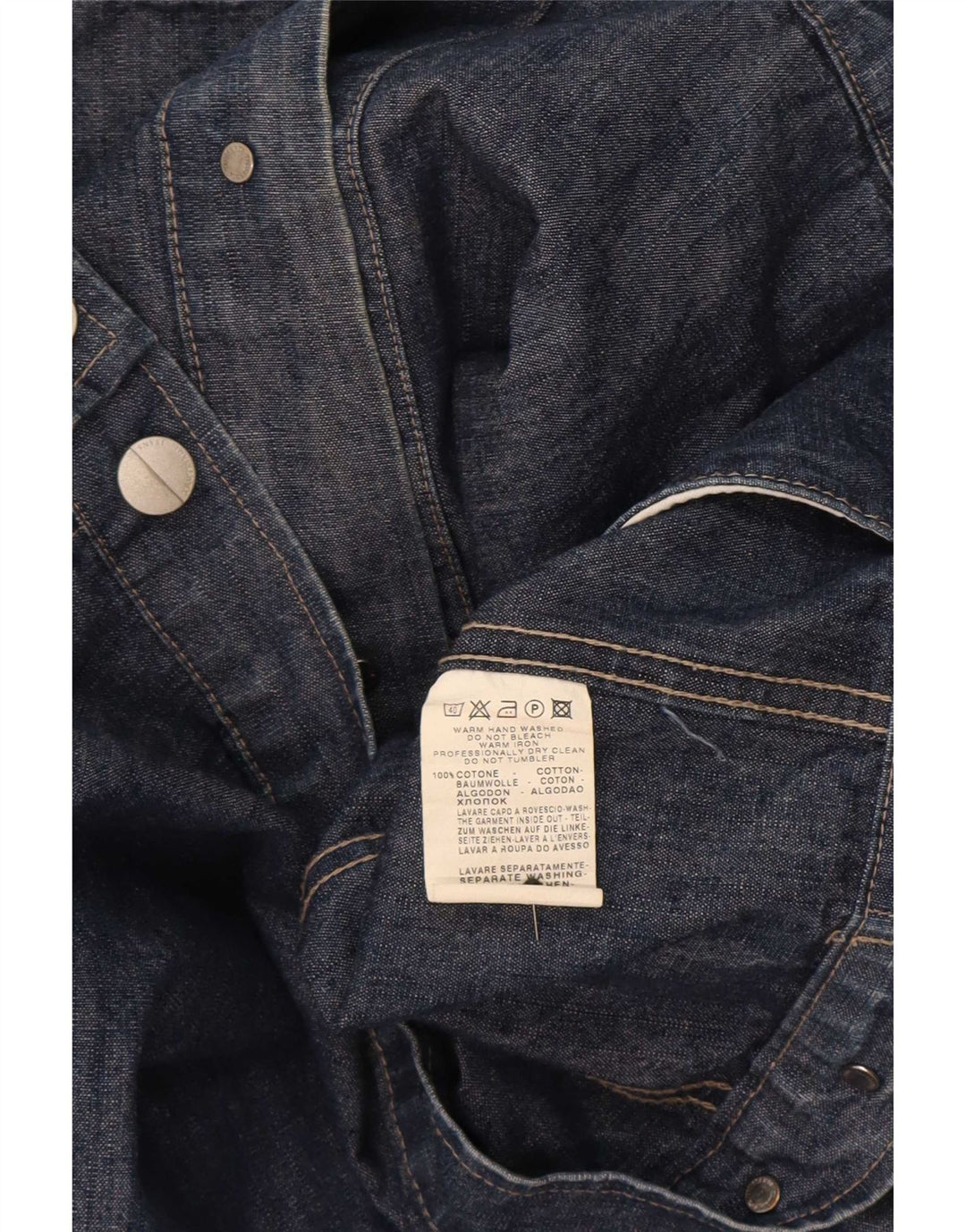 Giacca di jeans da uomo Trussardi Jeans UK 40 Large Blu Cotone