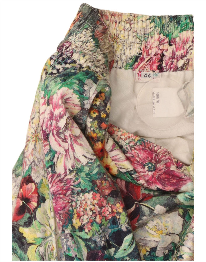 Gonna a trapezio da donna VINTAGE IT 44 media W26 floreale multicolore