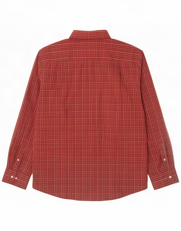 Camicia da uomo Dockers taglia 17 1/2 XL Cotone a quadri rossi