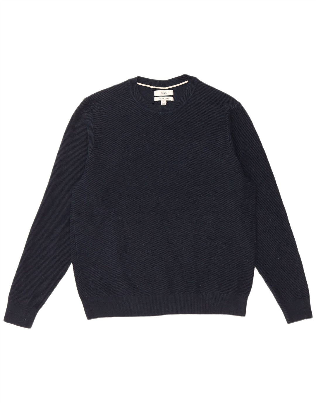 Maglione maglione girocollo da uomo Marks & Spencer grande poliestere blu navy