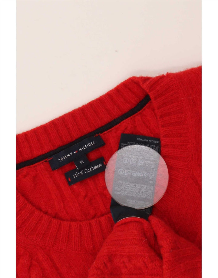 Maglione maglione girocollo da donna Tommy Hilfiger UK 12 lana rossa media