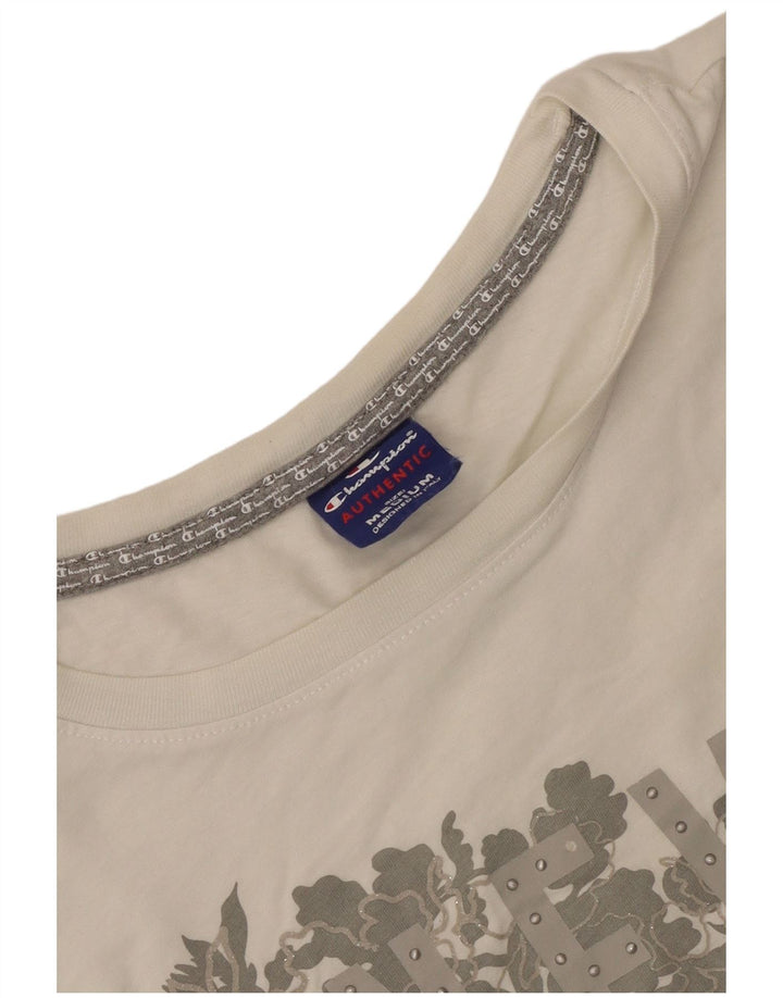 T-shirt grafica da donna Champion Top UK 14 Medium White