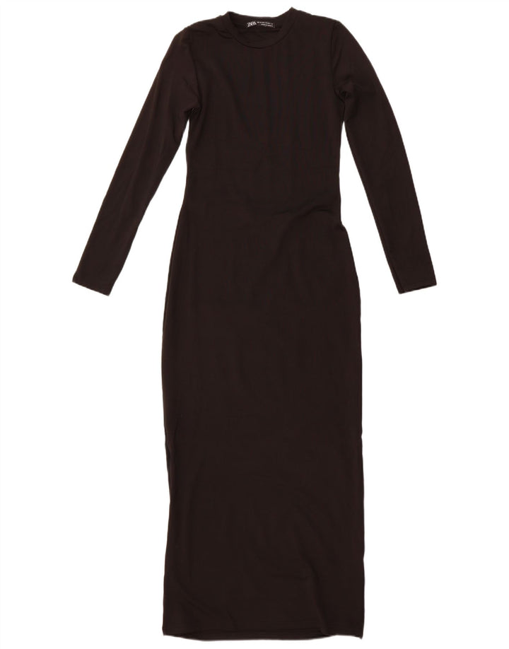Abito lungo ZARA da donna a maniche lunghe UK 12 medio nero