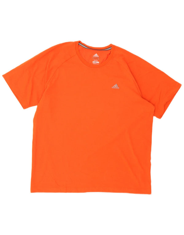Adidas Mens Clima 365 T-Shirt Top Large Orange Cotton