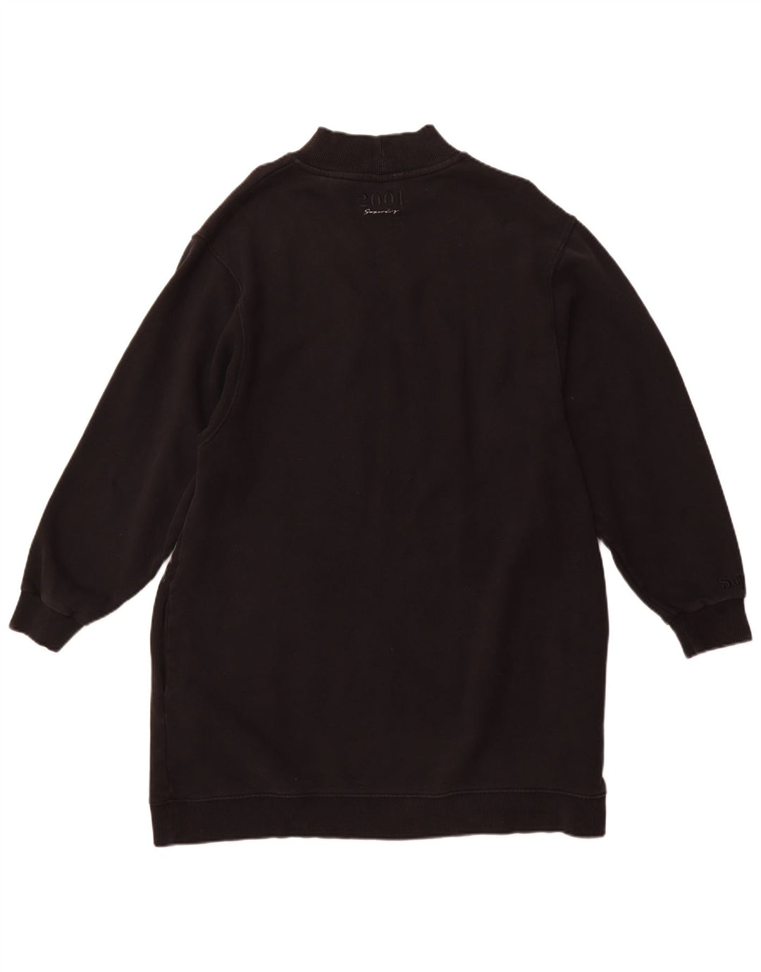 Abito maglione in felpa grafica da donna SUPERDRY UK 14 grande cotone nero